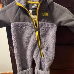 The North Face Gray and Yellow Fleece Jacket
